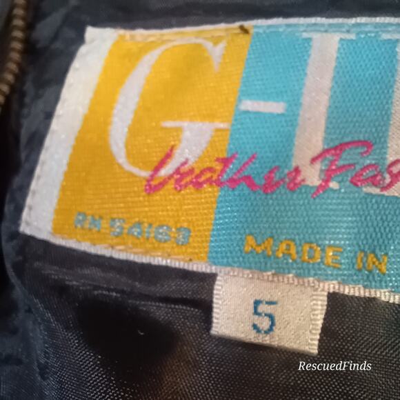 Vintage Leather Skirt G-III Black Zip Up Size 5 - Picture 3 of 8